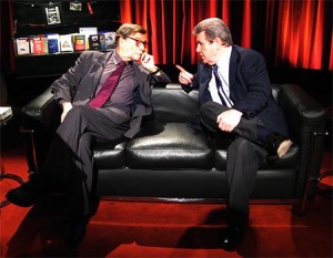 André Schiffrin con Jorge Herralde en el programa televisivo de Emili Manzano L´hora del lector